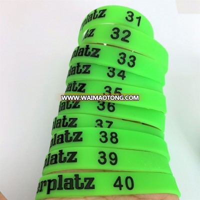 Sequentially Numbered Silicone Wristbands Laser Engraved with Sequential Numbering