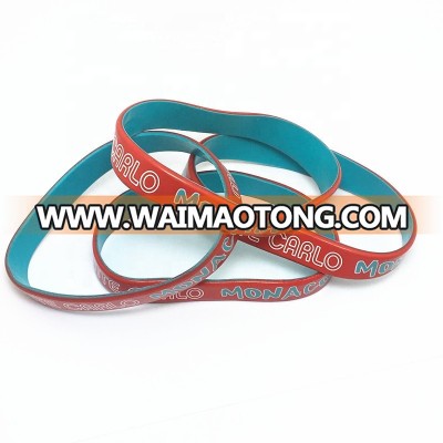 Wristband rubber double layer printing style